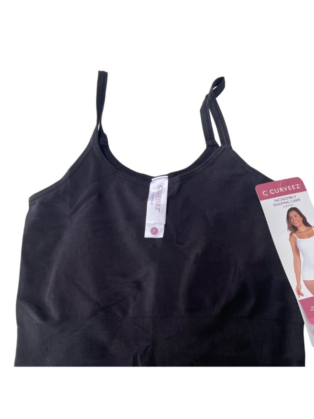Curveez® Incredibly Shaping Cami Shapewear Black Sz LG  CUR3501 - Picture 5 of 9